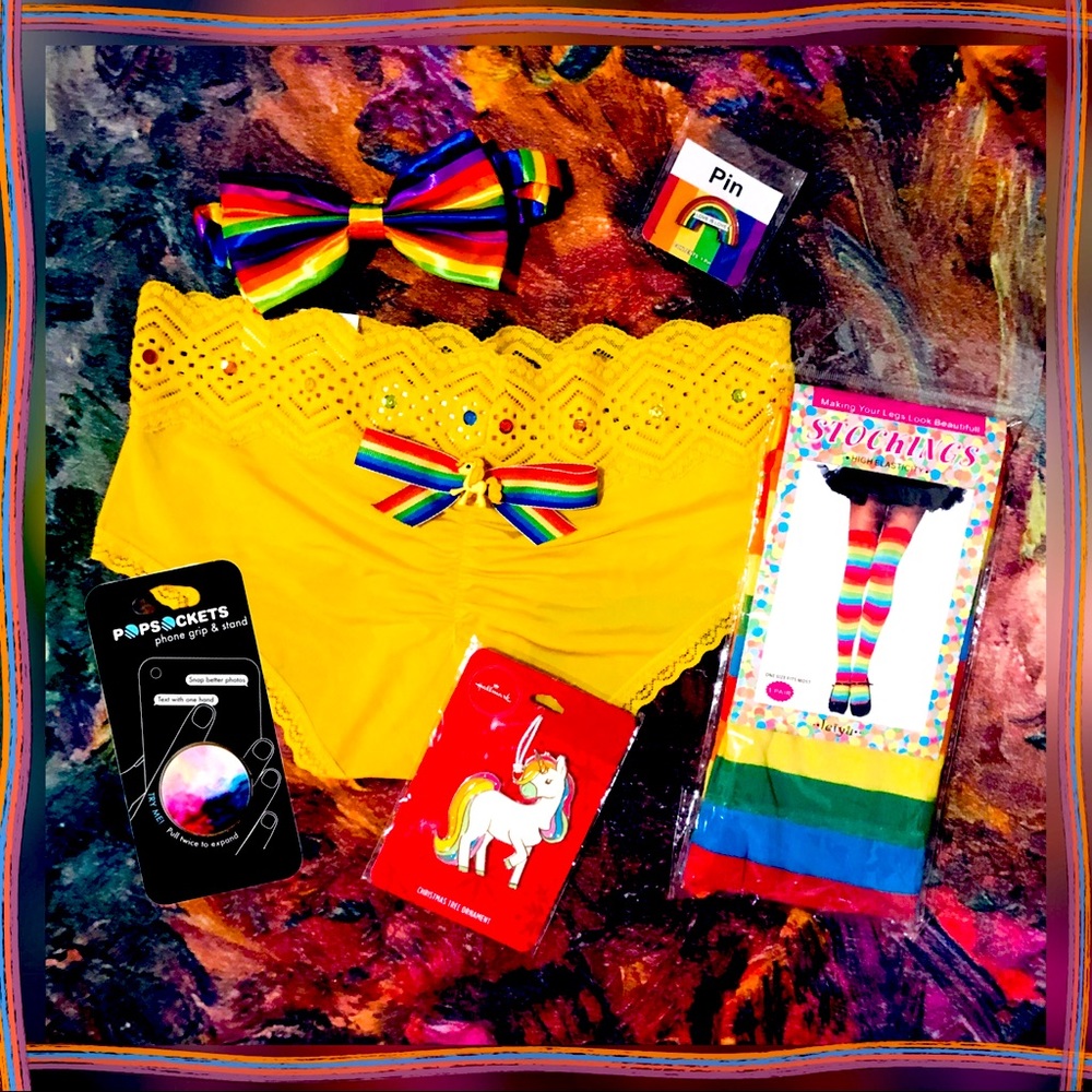 Kawaii rainbow lingerie accessories bundle and more